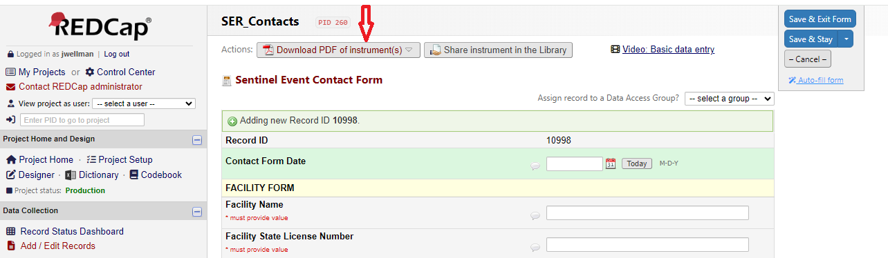 REDCap save form as pdf file